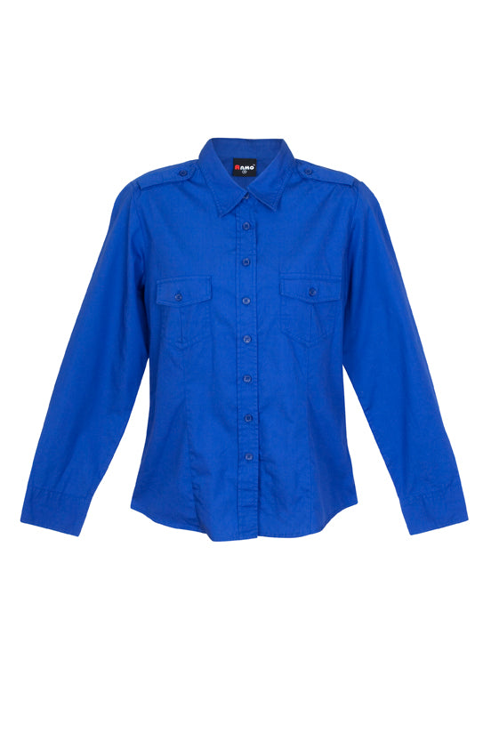 S002FL-Ladies Military Long Sleeve  Shirt