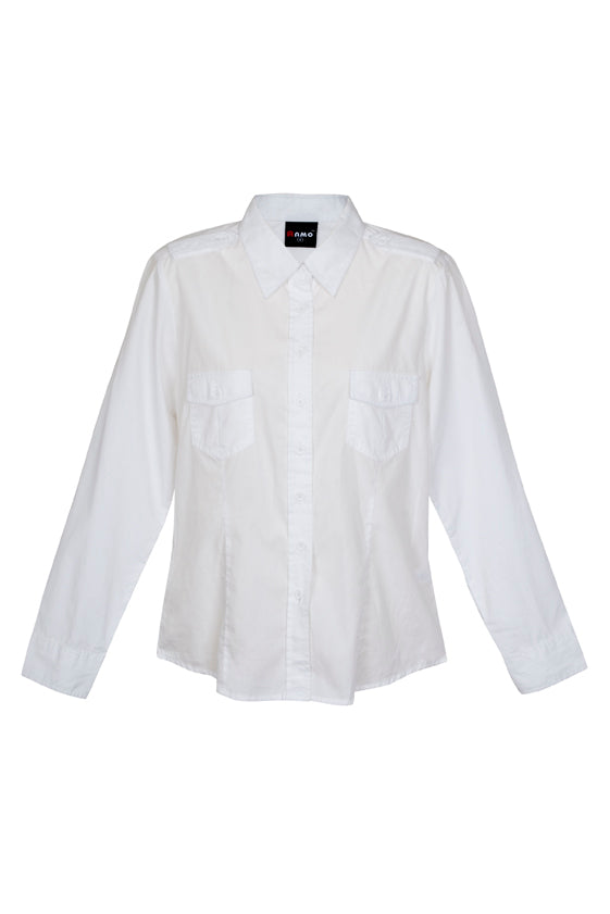 S002FL-Ladies Military Long Sleeve  Shirt
