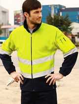 SJ1239-Hi-Vis Full Zip Polar Fleece With 3M Tape