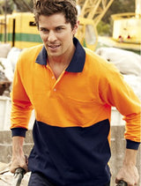 SP0380-Hi-Vis Poly/Cotton Polo -Long Sleeve