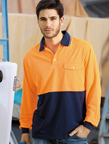 SP0426-Hi-Vis Safety Polo -Long Sleeve