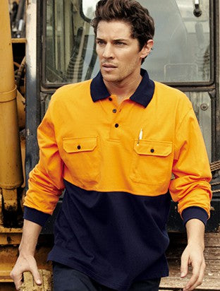 SP1011-Hi-Vis Cotton Jersey Polo L/S