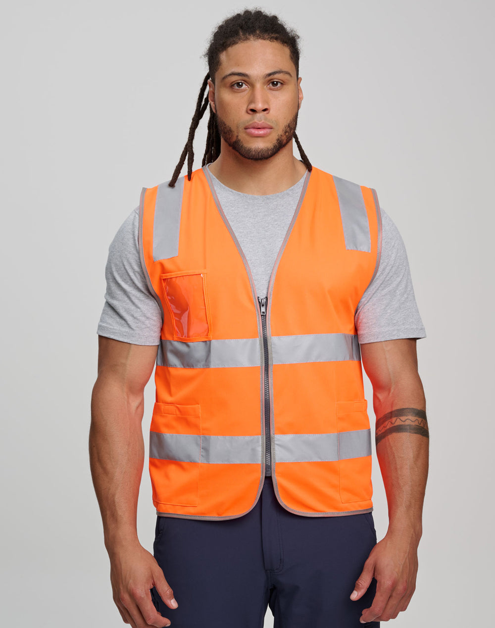 SW04 Unisex Hi-Vis Safety Vest with ID & Utility Pockets