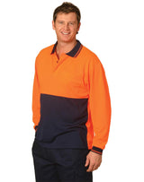 AIW SW05CD HI-VIS LONG SLEEVE COOLDRY MICRO-MESH SAFETY POLO