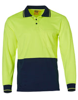 AIW SW05CD HI-VIS LONG SLEEVE COOLDRY MICRO-MESH SAFETY POLO