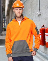 SW78 UNISEX HI VIS ¼ ZIP PREMIUM FLEECE HOODIE