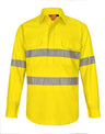 SW87 UNISEX HI-VIS COOL BREEZE CLOSED FRONT LS SHIRT WITH  PERFORATED TAPE