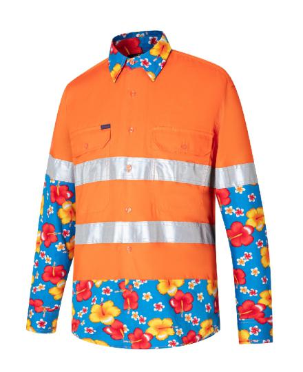 RMRU02R-2 Tone Vented Light Weight Open Front L/S Shirt, Reflective