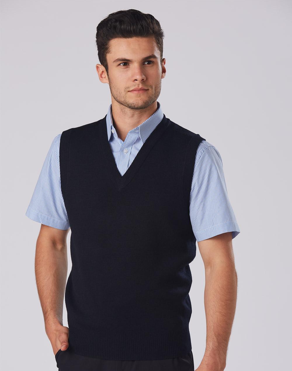 WJ02 UNISEX WOOL/ACRYLIC V-NECK VEST