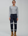 WP28HV Unisex Cotton Stretch Drill Cuffed Work Pants with Tapes