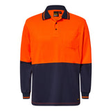 WSP202-Hi Vis Two Tone Ls Polo Pocket