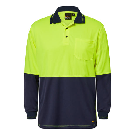 WSP202-Hi Vis Two Tone Ls Polo Pocket