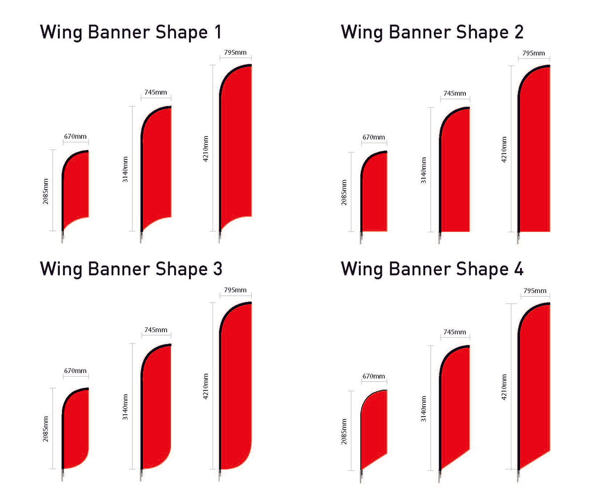 Small Double Sided Wing Banner  Skin Only