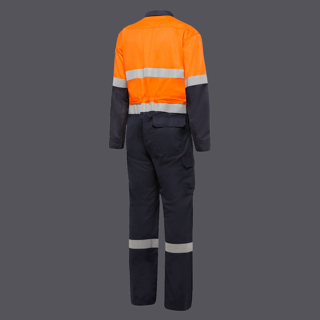 Y00055-Shieldtec FR Hi Vis Spliced Coverall with FR Tape