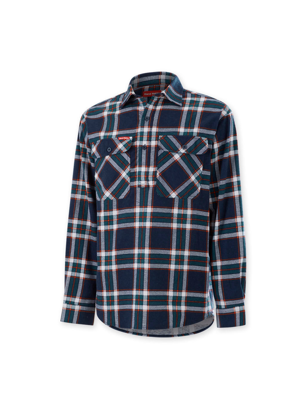 Y04006-Hard Yakka Core Mens Long Sleeve Closed Front Check Flannel Shirt