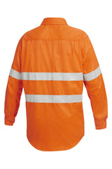 Y04150-Shieldtec FR Full Hi Vis Closed Front L/SL Shirt with FR Tape