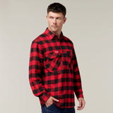 LONG SLEEVE CHECK FLANNEL COTTON WORK SHIRT