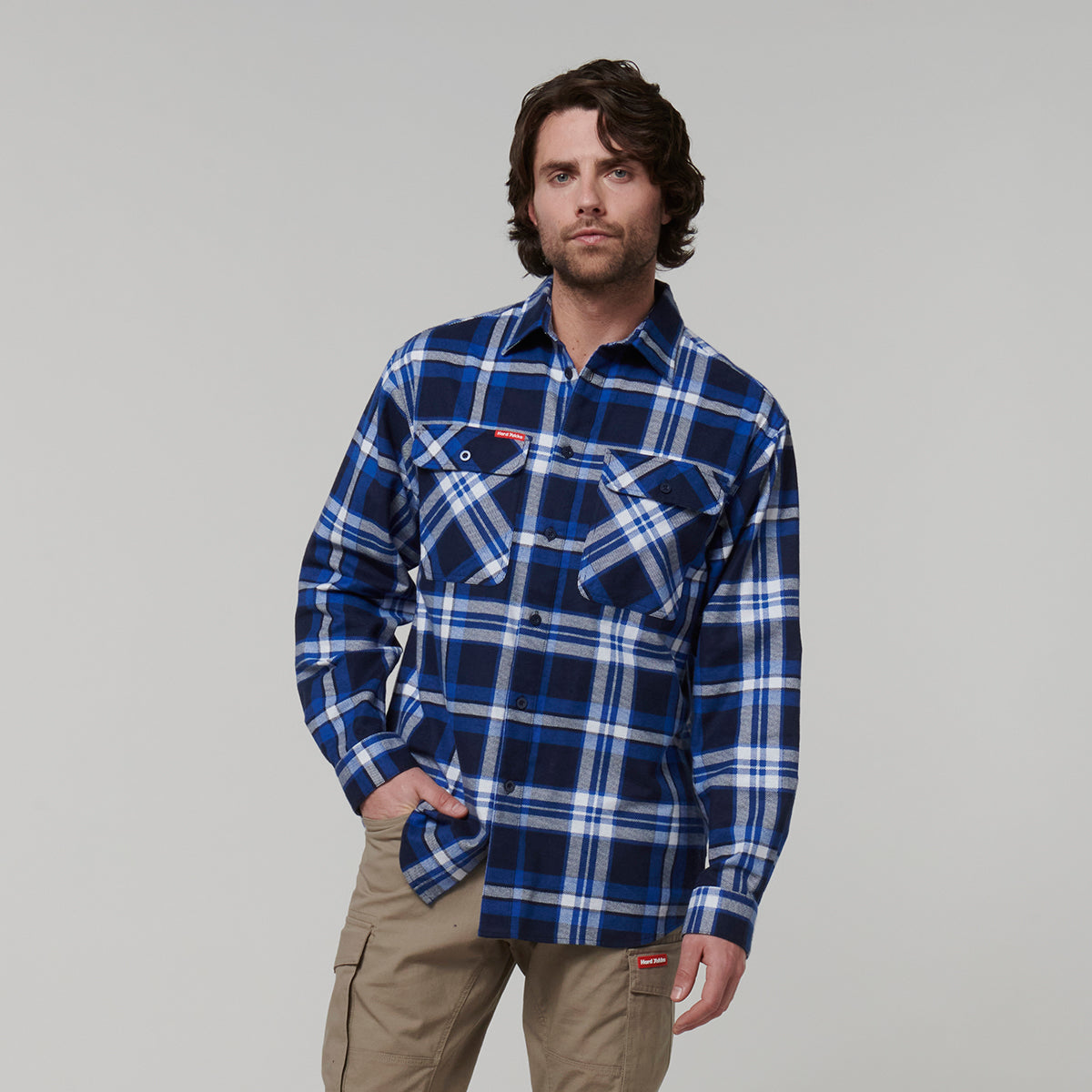 Y07752-Hard Yakka Core Mens Long Sleeve Check Flannel