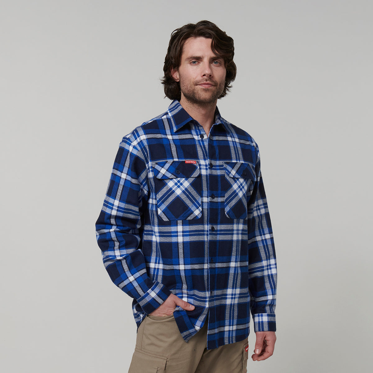 Y07752-Hard Yakka Core Mens Long Sleeve Check Flannel