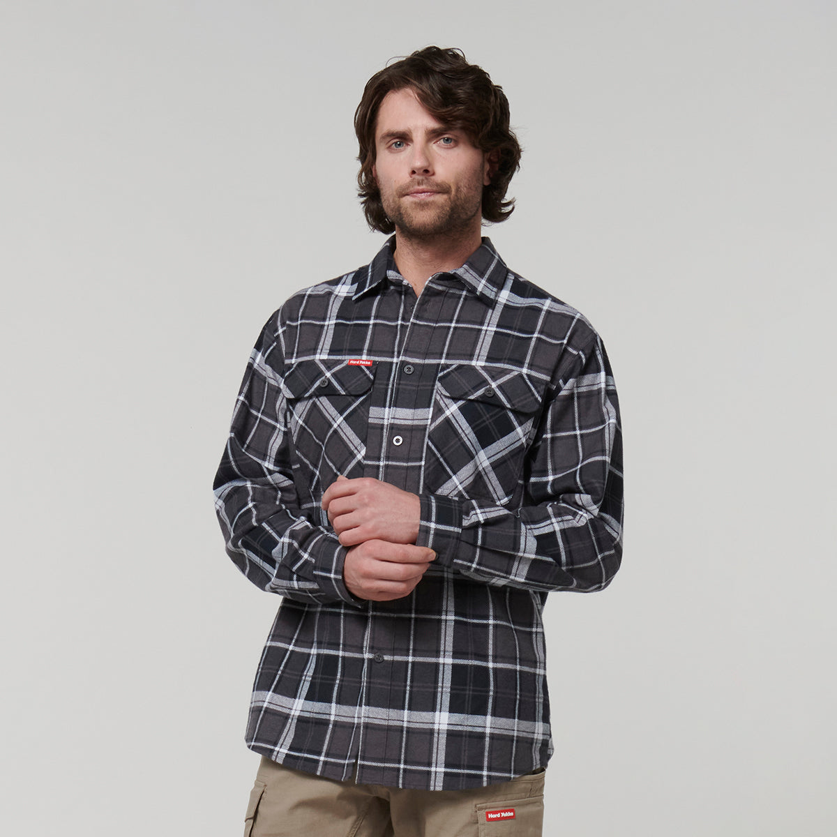 Y07752-Hard Yakka Core Mens Long Sleeve Check Flannel