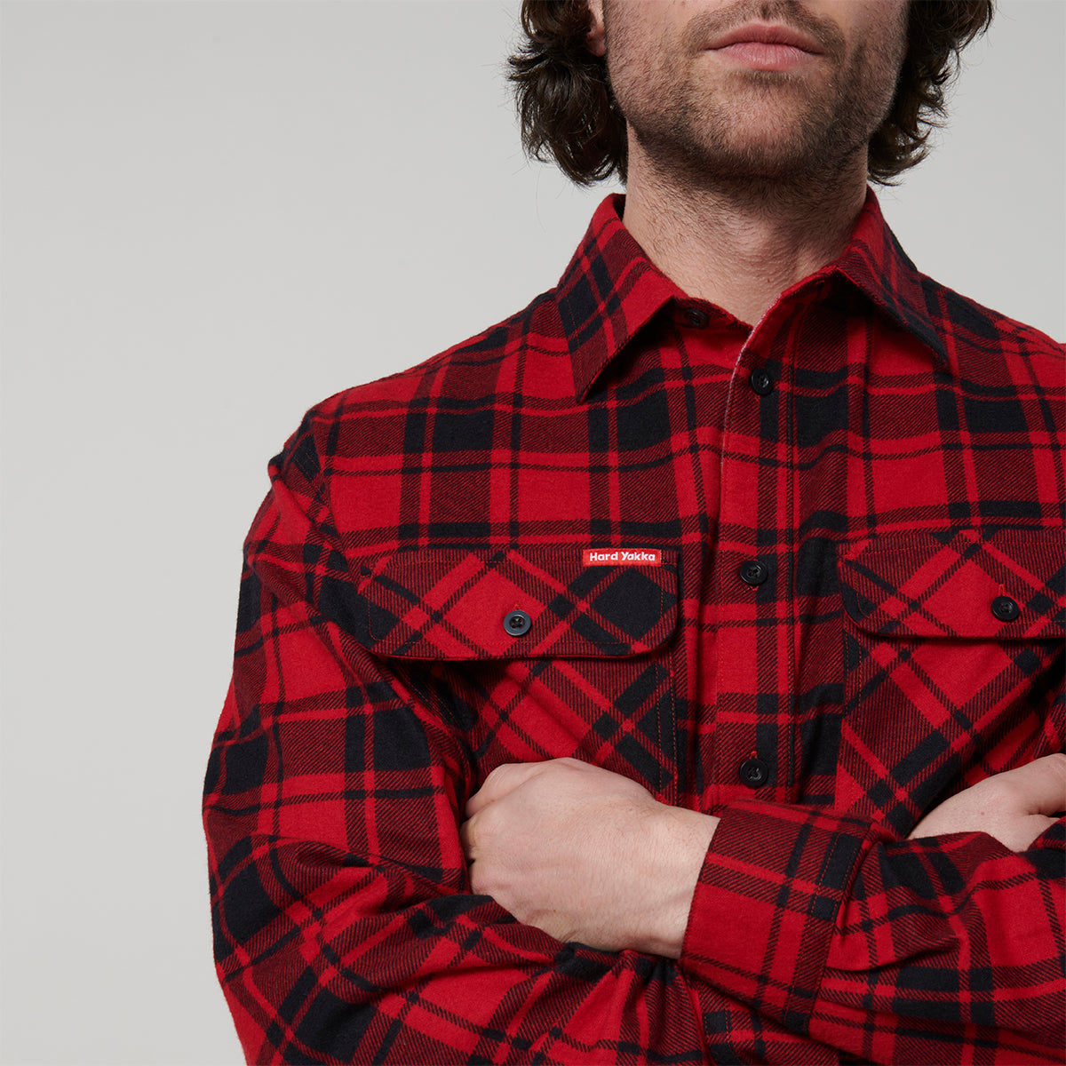 Y07752-Hard Yakka Core Mens Long Sleeve Check Flannel