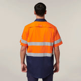 Y07754-Hard Yakka Core Mens Short Sleeve Hi Vis 2 Tone Taped Vented Shirt