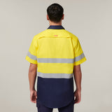 Y07754-Hard Yakka Core Mens Short Sleeve Hi Vis 2 Tone Taped Vented Shirt