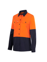 Y08423-Hard Yakka Core Womens Long Sleeve Hi Vis 2 Tone Vented Shirt