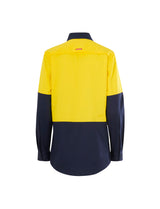 Y08423-Hard Yakka Core Womens Long Sleeve Hi Vis 2 Tone Vented Shirt