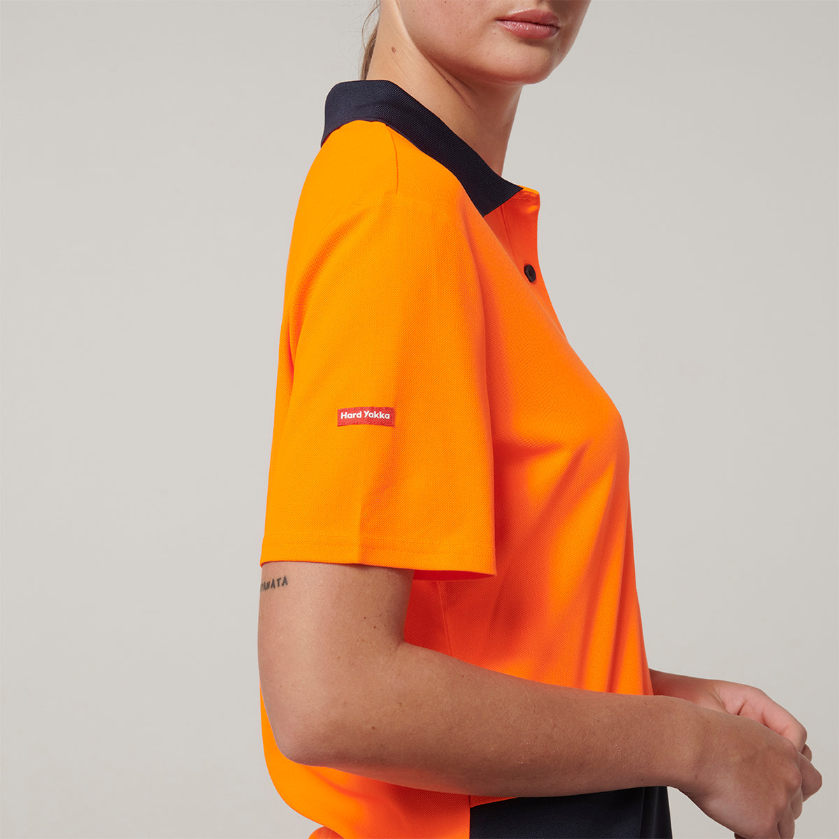 Y08601-Hard Yakka Womens Short Sleeve Hi Vis Polo