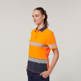 Y08602-Hard Yakka Womens Short Sleeve Hi Vis Taped Polo