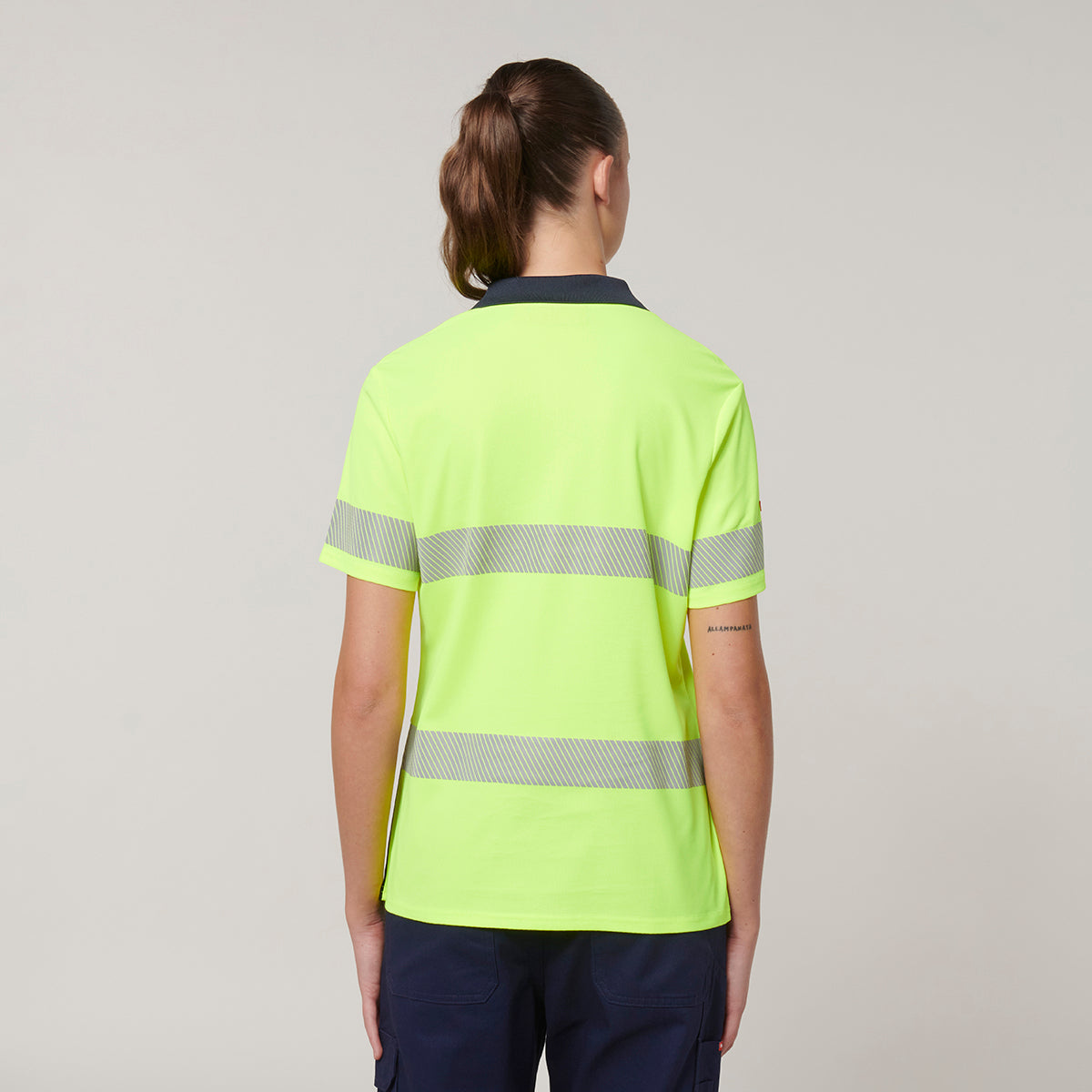 Y08602-Hard Yakka Womens Short Sleeve Hi Vis Taped Polo