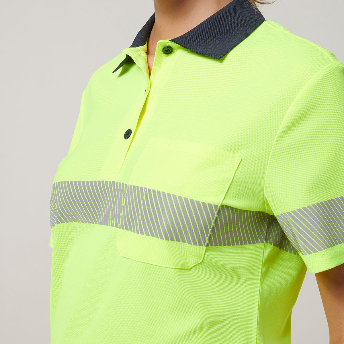 Y08602-Hard Yakka Womens Short Sleeve Hi Vis Taped Polo