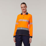 Y08604-Hard Yakka Womens Long Sleeve Hi Vis Taped Polo