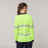 Y08604-Hard Yakka Womens Long Sleeve Hi Vis Taped Polo