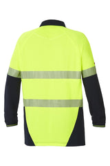 KOOLGEAR HI-VIS 2 TONE TAPED VENTED LONG SLEEVE POLO