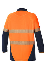 KOOLGEAR HI-VIS 2 TONE TAPED VENTED LONG SLEEVE POLO