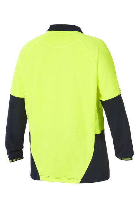 KOOLGEAR HI-VIS 2 TONE VENTED LONG SLEEVE POLO