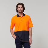 Y19616-Hard Yakka Mens Short Sleeve Hi Vis Polo