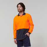 Y19617-Hard Yakka Mens Long Sleeve Hi Vis Polo