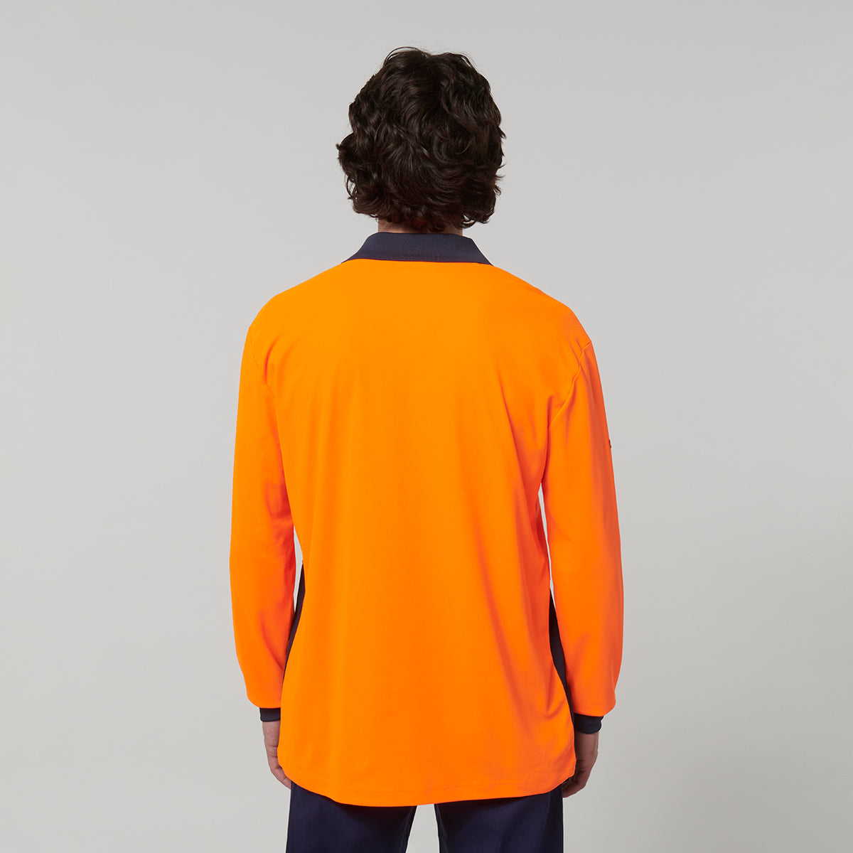 Y19617-Hard Yakka Mens Long Sleeve Hi Vis Polo