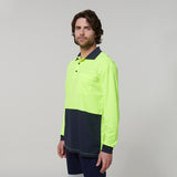 Y19617-Hard Yakka Mens Long Sleeve Hi Vis Polo