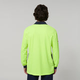 Y19617-Hard Yakka Mens Long Sleeve Hi Vis Polo