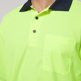 Y19617-Hard Yakka Mens Long Sleeve Hi Vis Polo