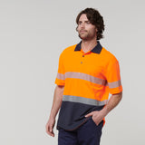 Y19618-Hard Yakka Mens Short Sleeve Hi Vis Taped Polo