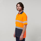 Y19618-Hard Yakka Mens Short Sleeve Hi Vis Taped Polo