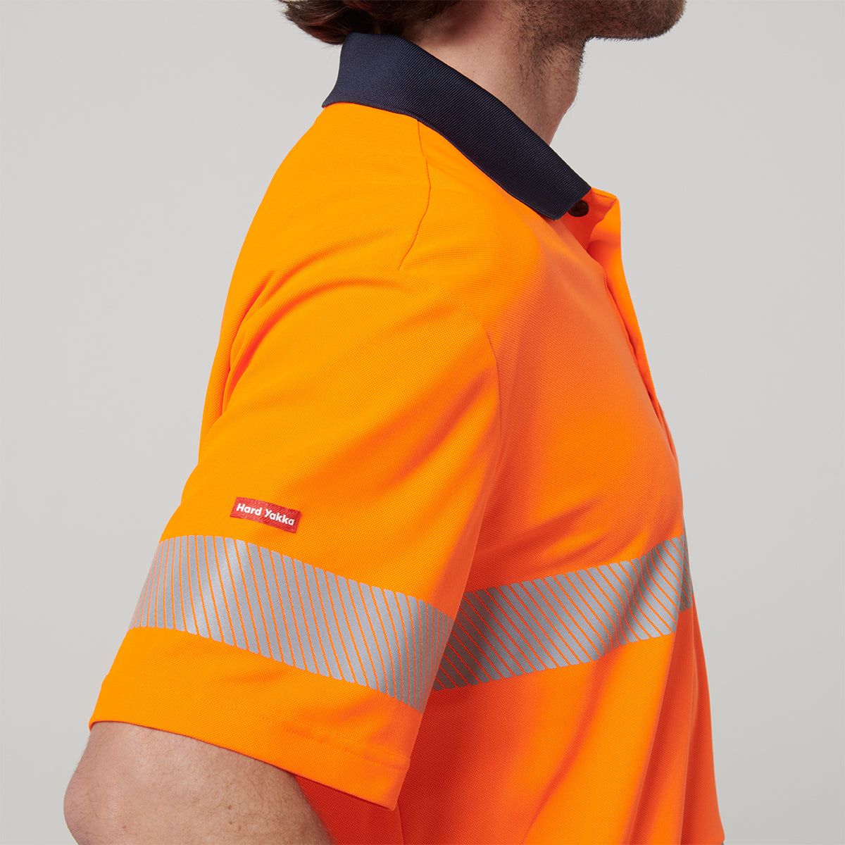 Y19618-Hard Yakka Mens Short Sleeve Hi Vis Taped Polo