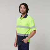 Y19618-Hard Yakka Mens Short Sleeve Hi Vis Taped Polo