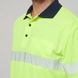 Y19618-Hard Yakka Mens Short Sleeve Hi Vis Taped Polo