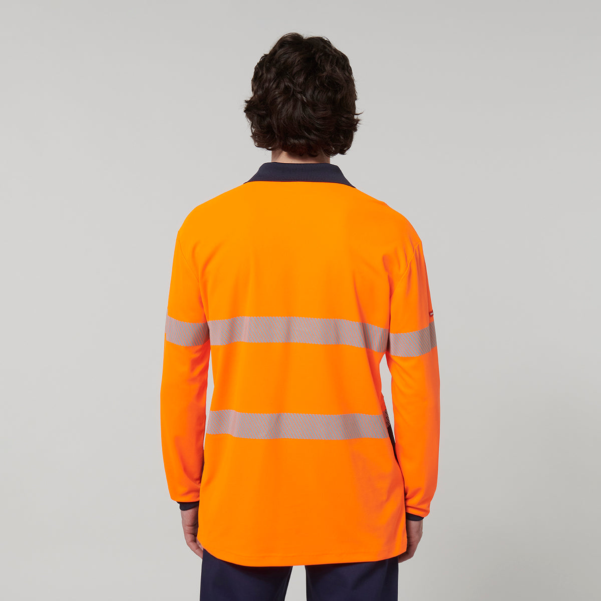 Y19619-Hard Yakka Mens Long Sleeve Hi Vis Taped Polo